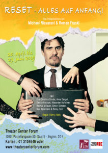 Plakat von "Reset – Alles auf Anfang" im Theater Center Forum
